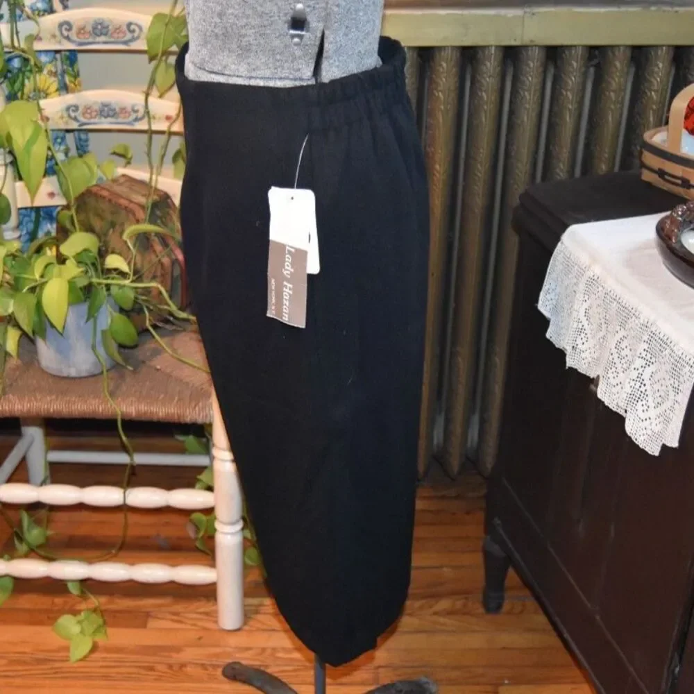 NWT Vintage 1970s Lady Hazan Wool Pencil Skirt Lined Black Size 1X-2X
